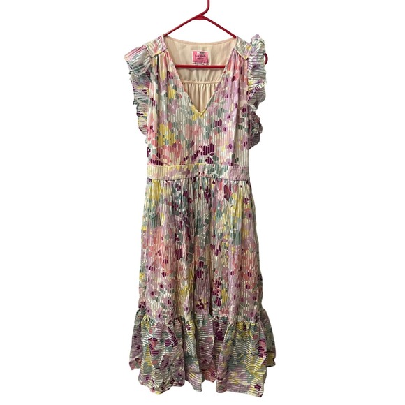 kate spade Dresses & Skirts - Kate Spade Painted Petals Burnout Dress Mini Floral Ruffle‎ Sleeve Spring Size 8